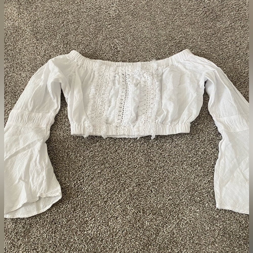 Bohemian bell sleeves cropped top